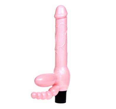 Podwójne dildo z wibracjami stymulacja anusa 25 cm